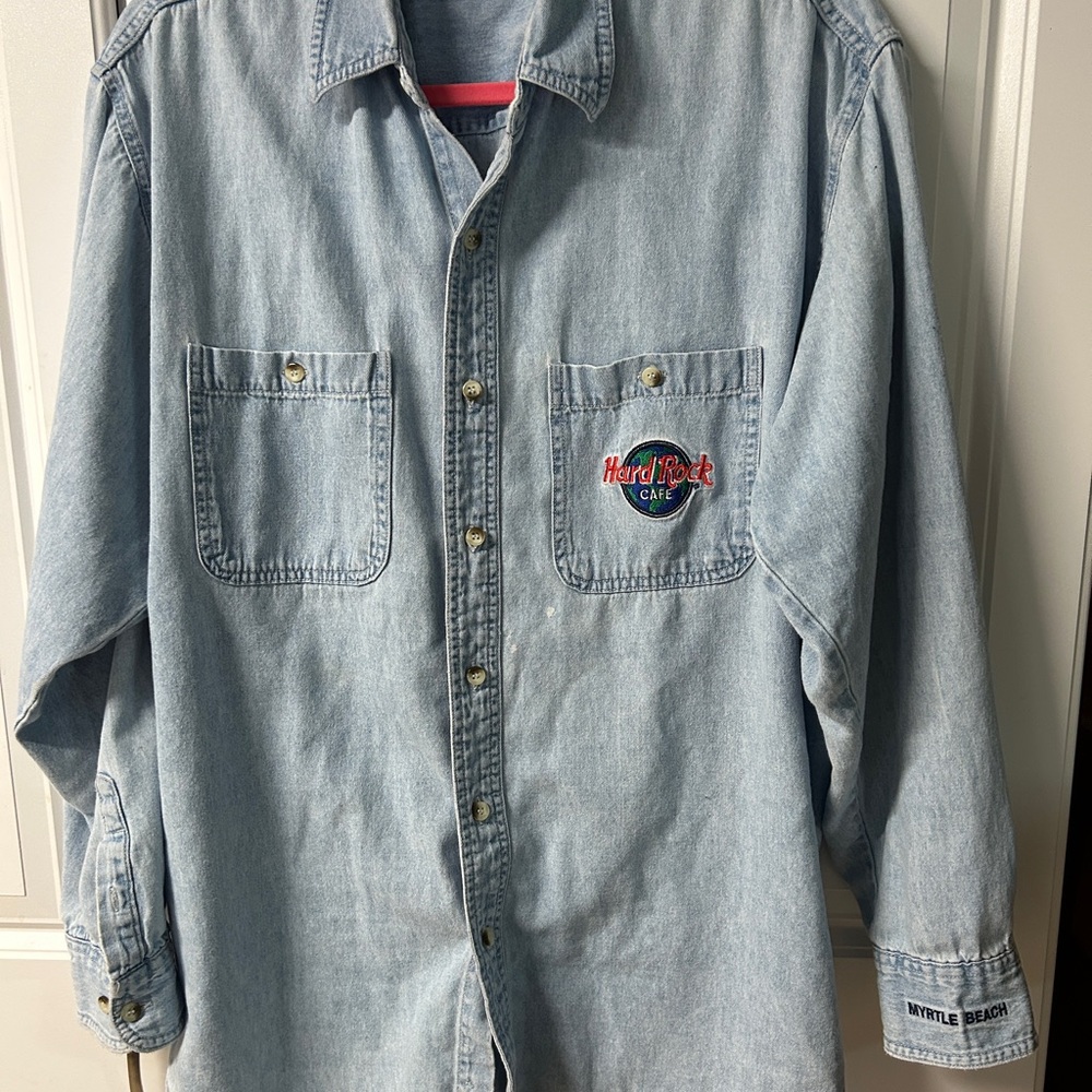 Hard Rock Cafe Myrtle Beach Blue Denim Shirt